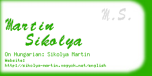 martin sikolya business card